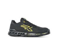 U-Power RV20014 Linea RED LEVE Modelo MATT Zapatos de Trabajo y de Seguridad Ligeros, S3 SRC CI ESD, Negro/Amarillo, 36 Tamaño