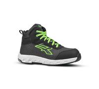 U-Power Zapato de trabajo de seguridad línea Red Ego Modelo GEB ESD S3S Ci Hi HRO FO SR Artículo: RE10064, Negro y verde., 39 EU
