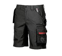 U-Power START, Pantalones cortos tipo cargo para hombre, medio pantalón ajustado, con cierre de botones, bolsillos múltiples grandes, tejido de algodón elástico, ropa de abrigo cómoda - Black Carbon 44