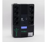 U-Power UPS 850VA SAI - Sistema de Alimentación Ininterrumpida, 480W, Pantalla LCD, 8 Enchufes Schuko, USB, RJ45, Protección Eléctrica para PC y Red