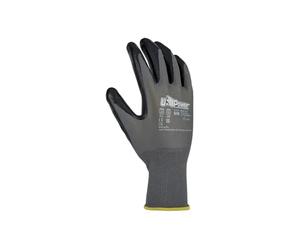 U-Power Valzer - Guantes de trabajo de protección contra accidentes, de poliéster, revestimiento de nitrilo, protección de riesgos mecánicos, gris, 10/XL