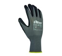 U-Power Valzer - Guantes de trabajo de protección contra accidentes, soporte de poliéster, revestimiento de nitrilo, protección de riesgos mecánicos, gris 9/L