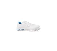 U-Power Red Lion® Blanco, Blanco, sin metal, blanco sin cordones, zapatos de seguridad bajos, inserto Infinergy, cómodo y liviano, repelente al agua, antideslizante- White 38