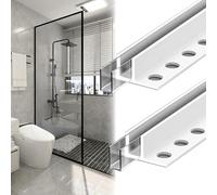 U profundo de aluminio 2 Piezas Canal en forma de F de aluminio profundo para puertas de ducha sin marco, Perfil para mamparas de vidrio(White,For 8mm (5/16") Glass)