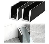 U profundo de aluminio 2 piezas Canal en U profundo Panel de vidrio para ducha, Puerta de baño Ranura divisoria Para montaje en pared, techo o suelo Perfil de aluminio(10mm(13/32") Glass,1.8m/70.9in)