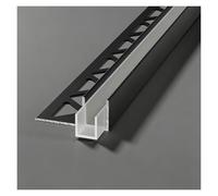 U profundo de aluminio 2 piezas de puerta de ducha sin marco, canal F profundo con almohadilla protectora, perfil de aluminio de vidrio de baño de 1m(Black,For 10mm(13/32") Glass)