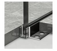 U profundo de aluminio 2 Rieles Inferiores De Aluminio Tipo F Para Vidrio, Moldura De Borde Para Puertas De Balcón O Ducha, Con Ranura Para Moldura(L 170cm (5 1/2′),W 10mm(3/8"))