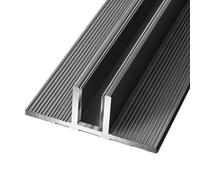 U profundo de aluminio Juego De 2 Rieles De Aluminio Tipo F/T Para Vidrio Con Ranura Antideslizante, Perfil En Forma De U Para Puertas De Ducha Sin Marco(T Type Gray,Fit 1/2" (12mm) glass)