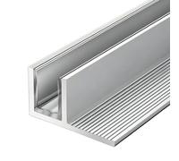 U profundo de aluminio Juego De 2 Rieles De Aluminio Tipo F/T Para Vidrio Con Ranura Antideslizante, Perfil En Forma De U Para Puertas De Ducha Sin Marco(F Type Silver,Fit 1/2" (12mm) glass)