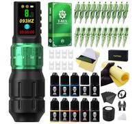 U-REX Kit de máquina de tatuaje J1, carrera ajustable de 2,3 a 4,2 mm, batería de 1800 mAh