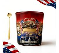 U.S. 250th Anniversary Commemorative Whiskey Bottle, America 250th Anniversary “We The People” Heritage Whiskey Glass, Declaration Of Independence Printed Liquor Bourbon Wine Glasses Patriotic Gift