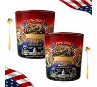 U.S. 250th Anniversary Commemorative Whiskey Bottle, America 250th Anniversary “We The People” Heritage Whiskey Glass, Declaration Of Independence Printed Liquor Bourbon Wine Glasses Patriotic Gift