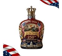 U.S. 250th Anniversary Commemorative Whiskey Bottle, America 250th Anniversary “We The People” Heritage Whiskey Glass, Declaration Of Independence Printed Liquor Bourbon Wine Glasses Patriotic Gift