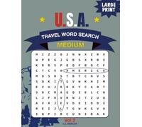 U.S.A. Travel Word Search - Medium Large Print: 100 Puzzles for Adults & Seniors | U.S. Cities, Historic Landmarks & Culture Activity Book with Solutions