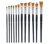 U.S. Art Supply Juego de 12 brochas con Mango Negro para Efectos Especiales.