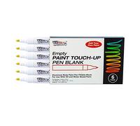 U.S. Art Supply - Marcadores vacíos rellenables de pintura en blanco para retocar (juego de 6) - llénalos con tu propia pintura acrílica, base de aceite y agua, pintura transparente de pintura automática - punta fina, cuerpo de aluminio, bola mezcladora