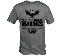 U.S Colonial Marines Warship Sulaco Movie Alien Aliens Sci Fi Retro Tshirt Fashion T-Shirt Men Cotton Tees Streetwear Dark Grey S