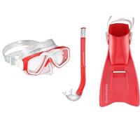 U.S. Divers Tiki Jr Kids Snorkel Set - Máscara de 2 ventanas con revestimiento antivaho, tubo abierto Snorkel, hebillas de aleta de fácil ajuste - Serie Play | Unisex Niños