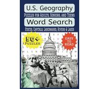 U.S. Geography Word Search: Word Searches with Easy to Read Print about all things U.S. Geography. | 6x9 inches, 110 pages | 50+ Puzzles… Gift for Vacations, Holidays and Free Times