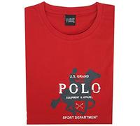 U.S. Grand Polo Equipment & Apparel Camiseta de hombre de manga corta 100 % algodón puro tallas grandes 3XL 4XL 5XL 6XL azul, rojo, 5X-Large