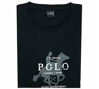 U.S. Grand Polo Equipment & Apparel Camiseta de hombre de manga corta 100 % algodón puro tallas grandes 3XL 4XL 5XL 6XL azul, Negro , 5X-Large