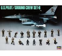 U. S. Pilot Ground Crew Set B HA36005 1:48 Plástico Modelo Kit Hasegawa