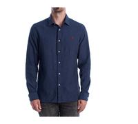 U.S. Polo Assn. - Camisa de lino de estilo americano clásico - Shirts - Hombre - Azul - L -