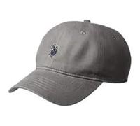 U.S. Polo Assn. Gorra de béisbol pequeña con logotipo de pony, 100 % algodón, gorra ajustable, Gris claro, talla única