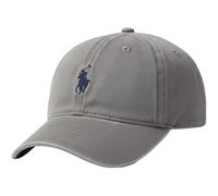 U.S. Polo Assn. Gorra de béisbol pequeña con logotipo de pony, 100 % algodón, gorra ajustable, Gris claro, talla única