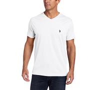 U.S. Polo Assn. Men's V-Neck Short Sleeve T-Shirt, White, Medium
