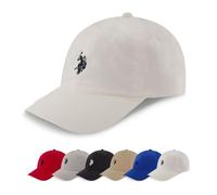 U.S. Polo Assn. Polo Pony Logo Baseball Hat, 100% Cotton, Adjustable Cap, White