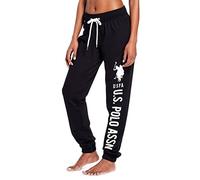 U.S. Polo Assn. Womens Printed French Terry Boyfriend Jogger Sweatpants Black Small