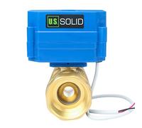 U.S. Solid 1 1/4" Latón Válvula Motorizada 9-24V AC/DC DN32, 2 Vias Válvula de bola electrica, 2 Cables, Regreso Automatico