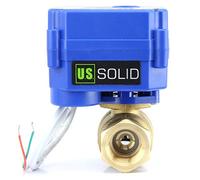 U.S. Solid 1" Latón Válvula Motorizada 220V AC (85V-265V AC) Normalmente Cerrado (NC), 2 Vias Válvula de bola electrica, 2 Cables, Regreso Automatico