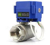 U.S. Solid 1" Válvula Motorizada 220V AC (85V-265V AC), 2 Vias acero inoxidable Válvula de bola electrica, 2 Cables, Regreso Automatico, Normalmente Abierta