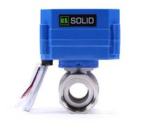 U.S. Solid 1" Válvula Motorizada 220V AC (85V-265V AC), 2 Vias acero inoxidable Válvula de bola electrica, 2 Cables, Normalmente Cerrado (NC), Regreso Automatico