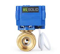 U.S. Solid 1" Válvula Motorizada 9-24V DC Latón Válvula de bola electrica Normalmente Cerrado (NC), Configuración de 2 cables, Anti - Polar
