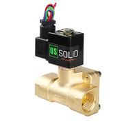 U.S. Solid 12 VDC 3/4" G Válvula solenoide eléctrica de Latón normalmente cerrada 0,1-16 bar, Agua Aire Aceite Diesel Viton Material del sello, Tipo piloto
