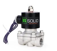 U.S. Solid 12V DC 1/2" G Válvula de solenoide eléctrica De acero inoxidable Normalmente Cerrado Solenoid Valve Impulsado Directamente para Agua Aire Aceite Diesel Viton Material del sello