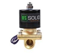 U.S. Solid 12V DC 1/2" G Válvula de solenoide eléctrica Latón Normalmente Cerrado Solenoid Valve Impulsado Directamente para Agua Aire Aceite Viton Material del sello