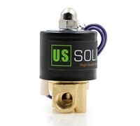 U.S. Solid 12V DC 1/4" G Válvula de solenoide eléctrica Latón Normalmente Cerrado Solenoid Valve Impulsado Directamente para Agua Aire Aceite Diesel Viton Material del sello