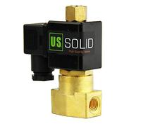 U.S. Solid 12V DC 1/8" G Válvula de solenoide eléctrica Latón Normalmente Abierta Solenoid Valve Impulsado Directamente para Agua Aire Aceite Diesel Viton Material del sello