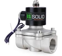 U.S. Solid 12V DC 1" G Electroválvula Eléctrica Acero Inoxidable Normalmente Cerrado "NC" Solenoid Válvula Accionamiento Directo Aire Agua Aceite