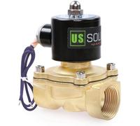 U.S. Solid 12V DC 1" G Válvula de solenoide eléctrica Latón Normalmente Cerrado Solenoid Valve Impulsado Directamente para Agua Aire Aceite Diesel Viton Material del sello