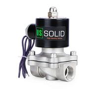 U.S. Solid 12V DC 3/4" G Válvula de solenoide eléctrica De acero inoxidable Normalmente Cerrado Solenoid Valve Impulsado Directamente para Agua Aire Aceite Diesel Viton Material del sello
