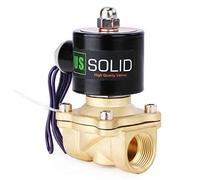 U.S. Solid 12V DC 3/4" G Válvula de solenoide eléctrica Latón Normalmente Cerrado Solenoid Valve Impulsado Directamente para Agua Aire Aceite Diesel Viton Material del sello