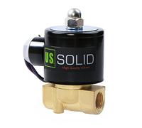 U.S. Solid 12V DC 3/8” G Válvula de solenoide eléctrica Latón Normalmente Cerrado Solenoid Valve Impulsado Directamente para Agua Aire Aceite Diesel Viton Material del sello