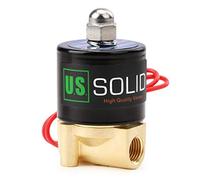 U.S. Solid 220V AC 1/4" G Válvula de solenoide eléctrica Latón Normalmente Cerrado Solenoid Valve Impulsado Directamente para Agua Aire Aceite Diesel Viton Material del sello
