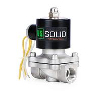 U.S. Solid 220V AC 3/4" G Válvula de Solenoide Eléctrica De Acero Inoxidable Normalmente Cerrado Solenoid Valve Impulsado Directamente para Agua Aire Aceite Diesel Viton Material del sello