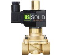 U.S. Solid 220V AC 3/4" G Válvula de solenoide eléctrica Latón Normalmente Abierta Solenoid Valve Impulsado Semi-Directamente para Agua Aire Aceite Diesel Viton Material del sello